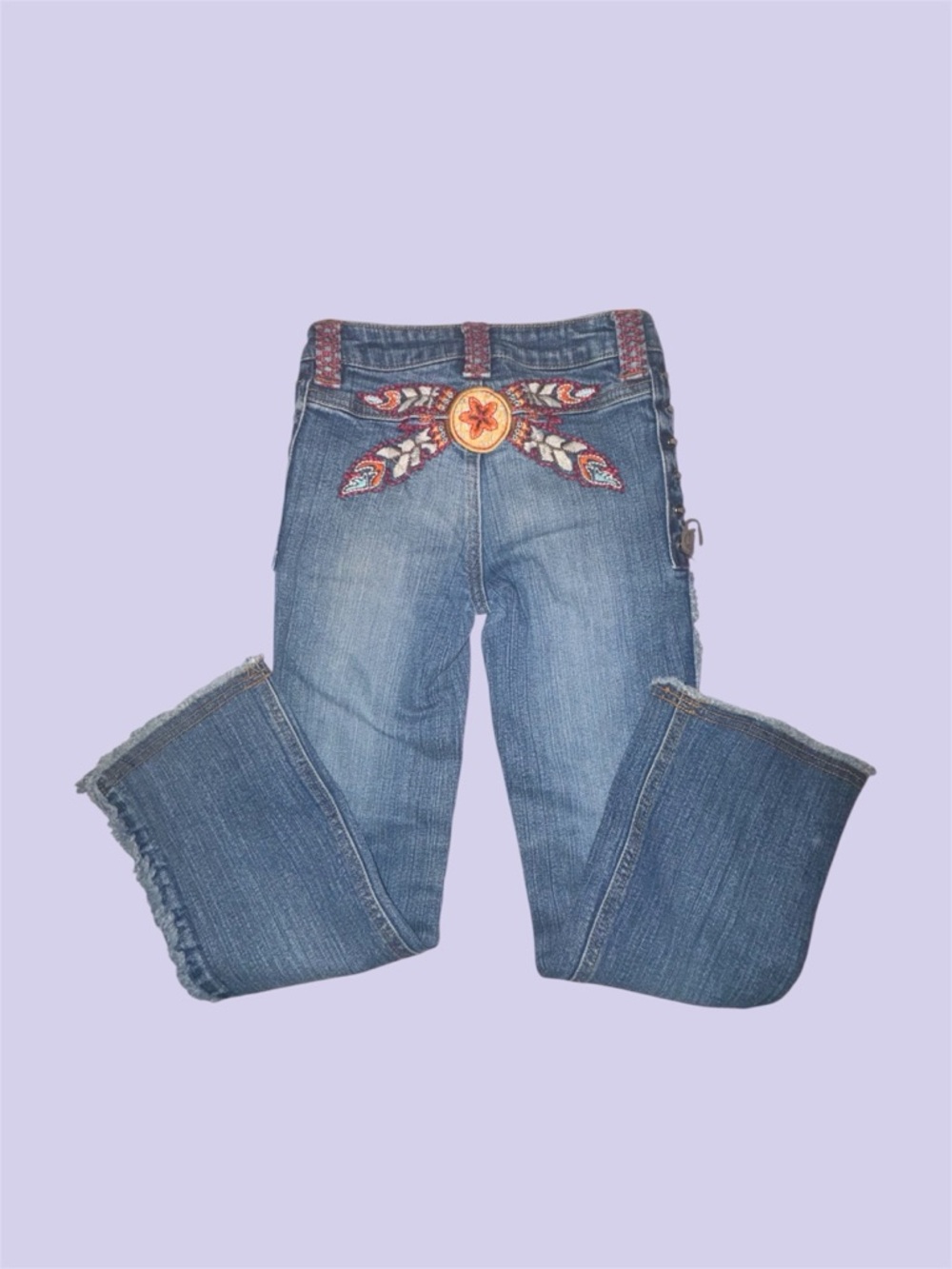 Vintage Embroidered Blue Women's Bootcut Jeans- Mary Kate & Ashley